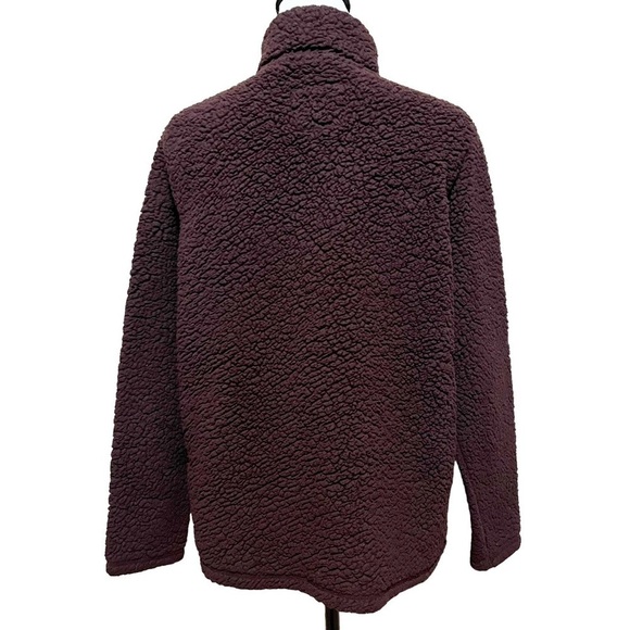 A&F Abercrombie & Fitch Half Zip Pullover Sherpa Jacket Maroon Women’s Size L - Picture 3 of 8